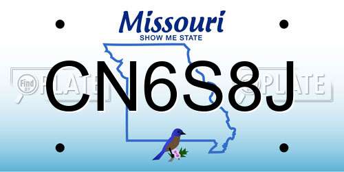 CN6S8J Missouri License Plate