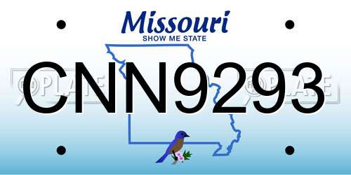 CNN9293 Missouri License Plate