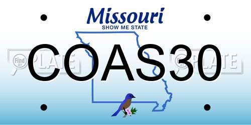 COAS30 Missouri License Plate
