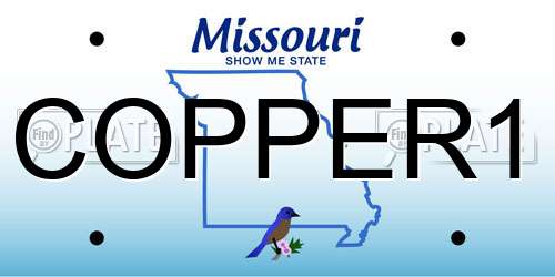 COPPER1 Missouri License Plate