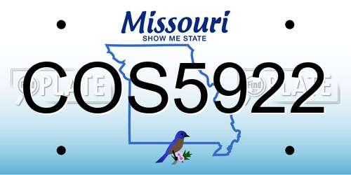 COS5922 Missouri License Plate