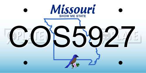COS5927 Missouri License Plate