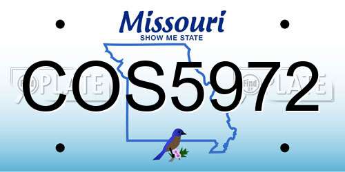 COS5972 Missouri License Plate