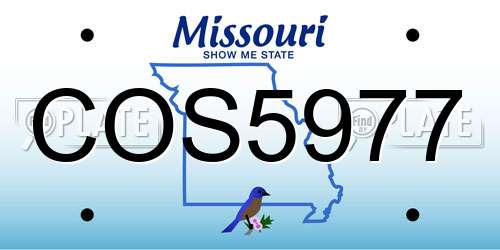 COS5977 Missouri License Plate