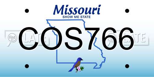 COS766 Missouri License Plate