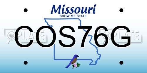 COS76G Missouri License Plate
