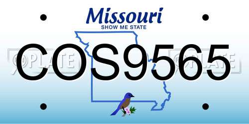 COS9565 Missouri License Plate