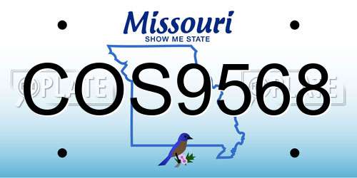 COS9568 Missouri License Plate