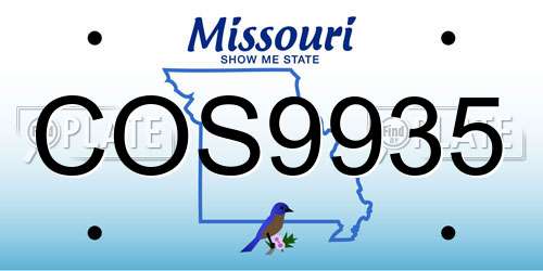 COS9935 Missouri License Plate