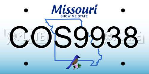 COS9938 Missouri License Plate
