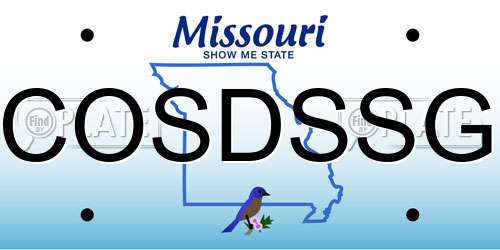 COSDSSG Missouri License Plate