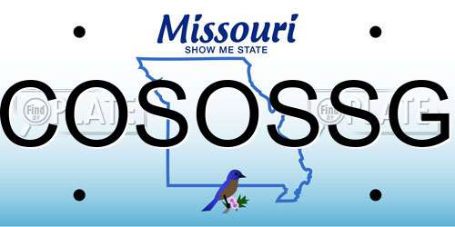 COSOSSG Missouri License Plate
