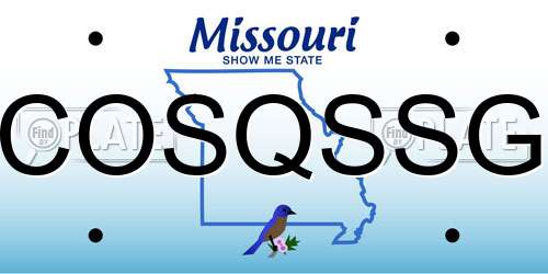 COSQSSG Missouri License Plate