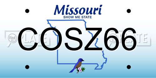 COSZ66 Missouri License Plate