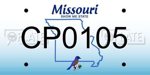 CP0105 Missouri License Plate