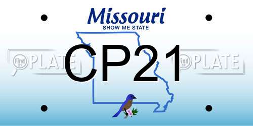CP21 Missouri License Plate