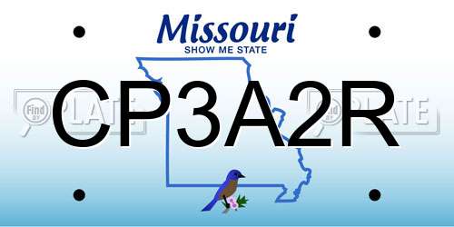 CP3A2R Missouri License Plate