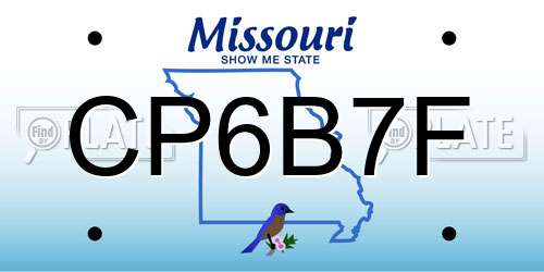 CP6B7F Missouri License Plate