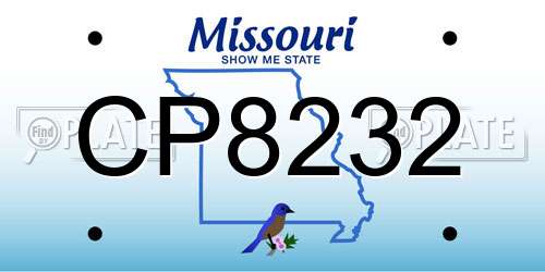 CP8232 Missouri License Plate