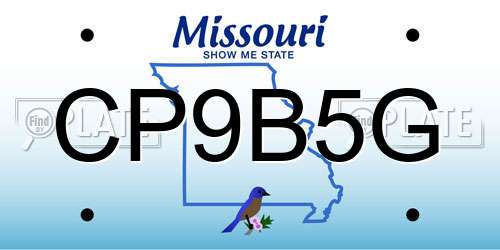 CP9B5G Missouri License Plate