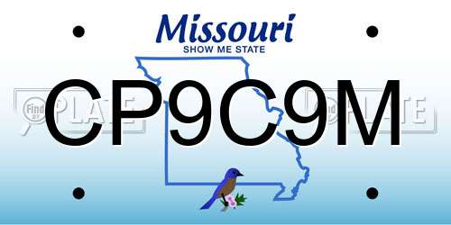 CP9C9M Missouri License Plate