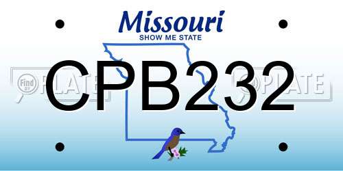CPB232 Missouri License Plate