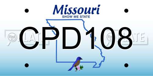 CPD108 Missouri License Plate