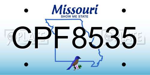 CPF8535 Missouri License Plate