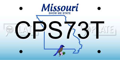 CPS73T Missouri License Plate