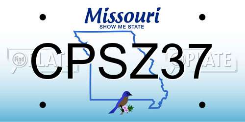 CPSZ37 Missouri License Plate