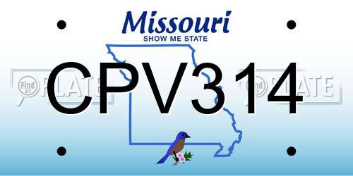 CPV314 Missouri License Plate
