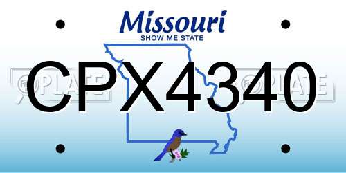 CPX4340 Missouri License Plate