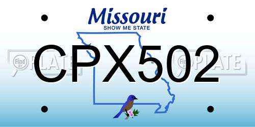 CPX502 Missouri License Plate