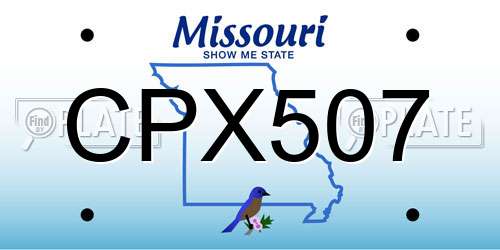 CPX507 Missouri License Plate