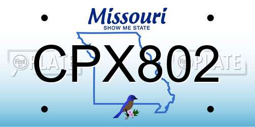 CPX802 Missouri License Plate