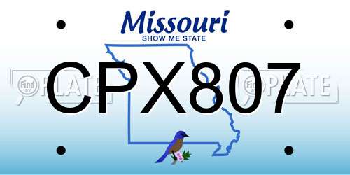 CPX807 Missouri License Plate