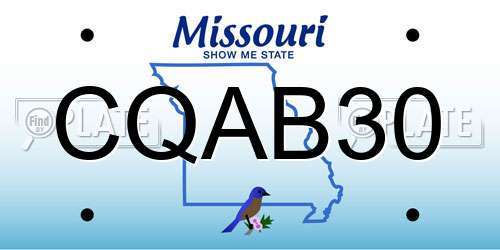 CQAB30 Missouri License Plate