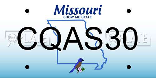 CQAS30 Missouri License Plate