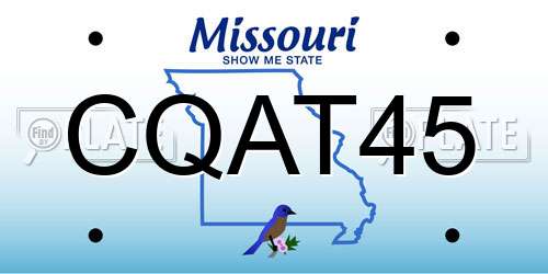 CQAT45 Missouri License Plate