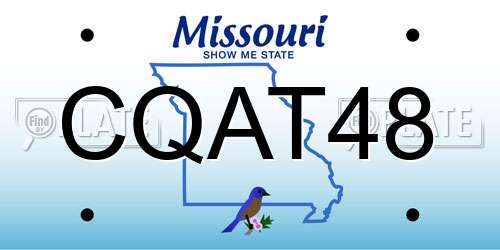 CQAT48 Missouri License Plate