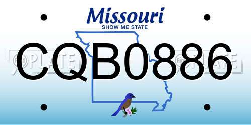 CQB0886 Missouri License Plate