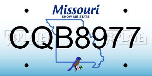 CQB8977 Missouri License Plate