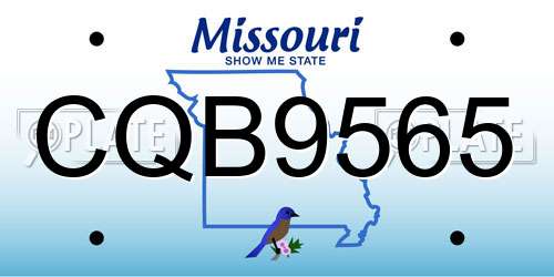 CQB9565 Missouri License Plate