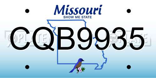 CQB9935 Missouri License Plate