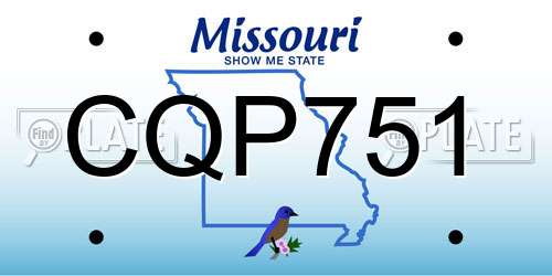CQP751 Missouri License Plate