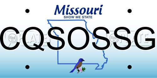 CQSOSSG Missouri License Plate