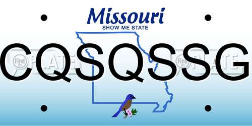 CQSQSSG Missouri License Plate