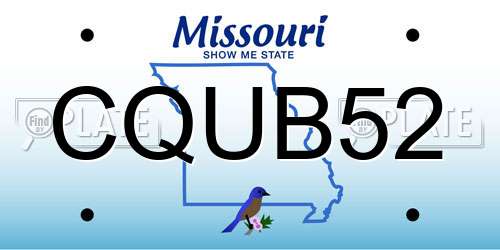 CQUB52 Missouri License Plate