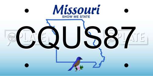 CQUS87 Missouri License Plate