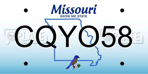 CQYO58 Missouri License Plate